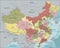 Highly Detailed China political map.