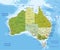 Highly detailed editable political map with separated layers. Australia.