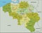 Highly detailed editable political map with separated layers. Belgium.