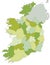 Highly detailed editable political map with separated layers. Ireland.