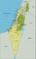 Highly detailed editable political map with separated layers. Israel.