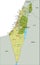 Highly detailed editable political map with separated layers. Israel.