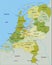 Highly detailed editable political map with separated layers. Netherlands.