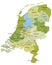 Highly detailed editable political map with separated layers. Netherlands.