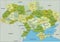 Highly detailed editable political map with separated layers.  Ukraine.