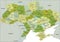 Highly detailed editable political map with separated layers.  Ukraine.