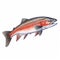 Highly Detailed Illustration Of Arctic Char: Rainbowcore Salmon Trout