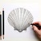 Highly Detailed Illustration Of A Clam On White Background