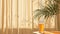 Highly Detailed Illustration Of A Glass Of Beverage Beside Curtains