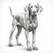 Highly Detailed Illustration Of A White Weimaraner Dog