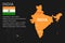 Highly detailed India map with flag  capital and small map of the world