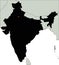 Highly Detailed India Silhouette map.