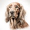 Highly Detailed Line Drawing Of An Irish Setter On White Background