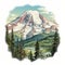 Highly Detailed Mount Rainier Sticker - Classic Tattoo Style Illustration