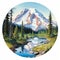 Highly Detailed Mount Rainier Sticker - Realistic Die Cut Design