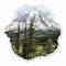 Highly Detailed Mount Rainier Sticker With Realistic Landscapes