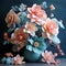 Highly Detailed Paper Flower Arrangement With Moody Colors