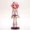 Highly Detailed Pink Anime Figure On Wooden Base