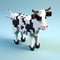 Highly Detailed Pixelart Cow In Voxel Art Style