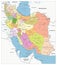 Highly Detailed Political Map of Iran
