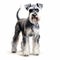 Highly Detailed Schnauzer Standing Illustration On White Background