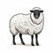 Highly Detailed Sheep Illustration With Bold Colorism And Eerie Symbolism