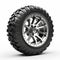 Highly Detailed Silver Off Road Tire Design On White Background