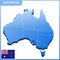 Highly detailed three dimensional map of Australia. Administrative division.