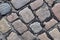 Highly detaled close up view on cobblestone textues with perspective in high resolution