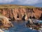 Highly inclined strata in sea cliffs near Culswick, Mainland Shetland, UK