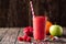 Highly nutritious smoothie beverage is one hundred percent natural energy drink