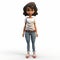 Highly Realistic 3d Model Of African Girl In Disney Animation Style