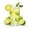 Highly Realistic Illustration Of Fresh Lime Juice With Transparent Background