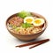 Highly Realistic Ramen Photo With Fried Egg - 3d Png