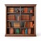 Highly Realistic Wood Bookcase 3d Image Stock Photo
