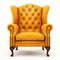 Highly Realistic Yellow Leather Armchair With Bright Luster