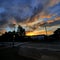 A Highly Saturated Sunset Shot Over An Urban Pelican Crossing, Heathfield Industrial Estate, Newton Abbot, Devon, Uk