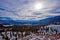 Highway 50, winter day, snow trees and cludy sky