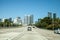 Highway along Skyline of Miami, Florida in the thick of the city