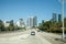 Highway along Skyline of Miami, Florida in the thick of the city