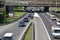 Highway through Belgrade, city traffic landscape