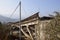Highway bridge broken in 5.12 Wenchuan earthquake in 2008 over dried riverway