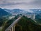 A highway built on the cloud in the Xiangxi mountainous area of Hunan, China