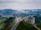 A highway built on the cloud in the Xiangxi mountainous area of Hunan, China