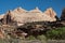 Highway through Capitol Reef National Park Utah with towering cliffs