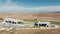 Highway with cars in the desert in Georgia near Tbilisi