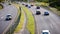 Highway in costa rica before rush hour front view of generic vehicles from above going away from camera