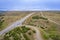 Highway crossing in Nebraska aerial view