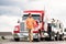 Highway engineer walking on highway. Man wearing safety vest for traffic work. Highway engineering