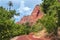 Highway entrance and scenic drive to Zion National Park in Utah